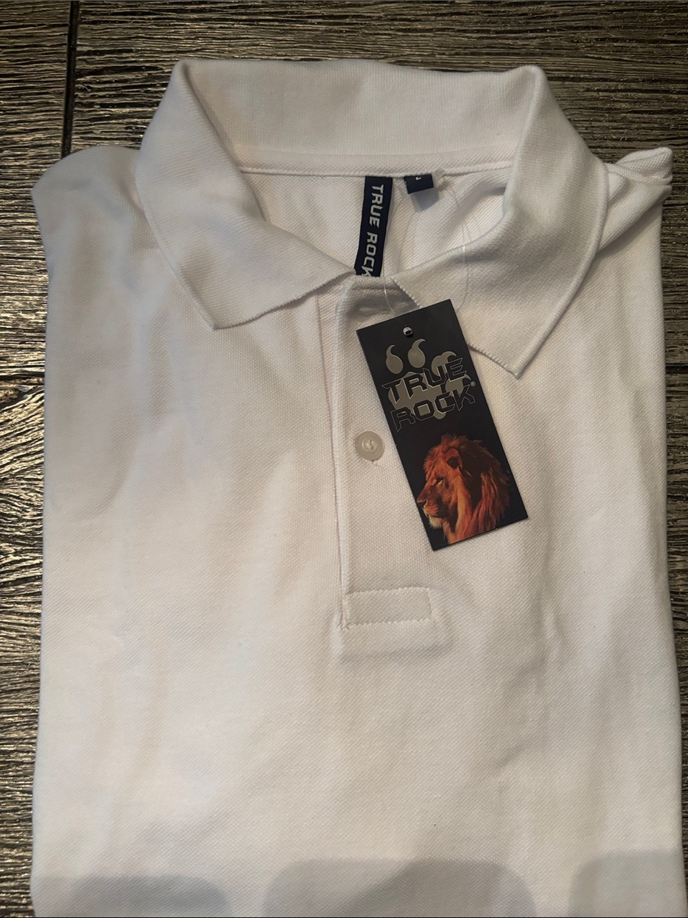 TRUE ROCK Men’s White Polo Shirt with Logo Tag